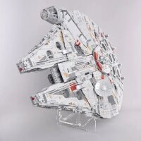 Display verticale e supporto in acrilico per LEGO&reg; 75192 Star Wars UCS Millennium Falcon (con immagine di sfondo)