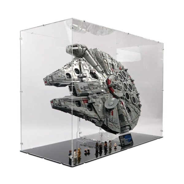 Acryl-Display Vertikal & St&auml;nder f&uuml;r LEGO&reg; 75192 Star Wars UCS Millennium Falcon - (Mit schwarzem Boden)