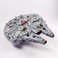 Acrylic display horizontal with stand for LEGO&reg; 75192 Star Wars UCS Millennium Falcon (With black base)