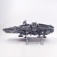 Acrylic display horizontal with stand for LEGO&reg; 75192 Star Wars UCS Millennium Falcon (With black base)