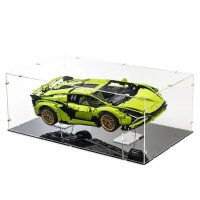 Acryl-Display XL f&uuml;r LEGO&reg; 42115 Lamborghini Si&aacute;n FKP 37 (Mit schwarzem Boden)