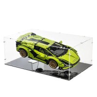 Acryl-Display XL f&uuml;r LEGO&reg; 42115 Lamborghini Si&aacute;n FKP 37 (Mit schwarzem Boden)