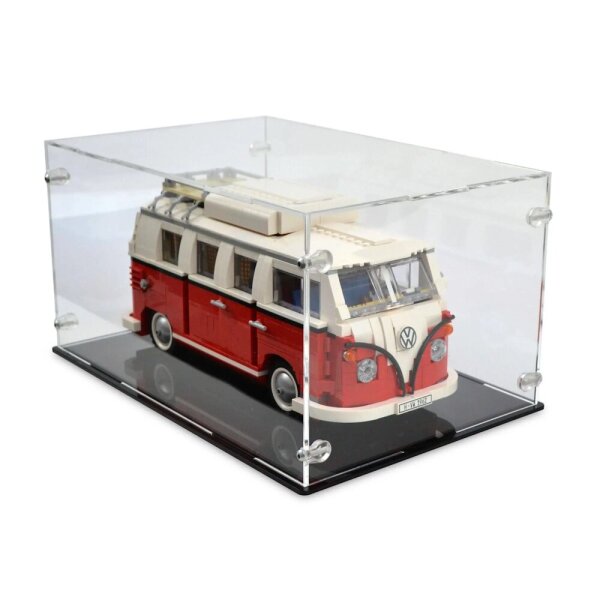 Display in acrilico per LEGO&reg; 10220 Volkswagen T1 Camper Van (con base nera)