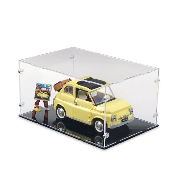 Display in acrilico per LEGO&reg; 10271 Fiat 500 (con base nera)