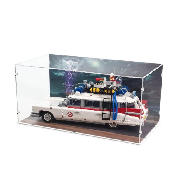 Acryl-Display f&uuml;r LEGO&reg; 10274 Ghostbusters Ecto 1 (Mit Boden- und Hintergrundbild)