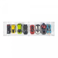 Acrylic display XL for 8 LEGO&reg; Speed Champions models side by side (with black base)