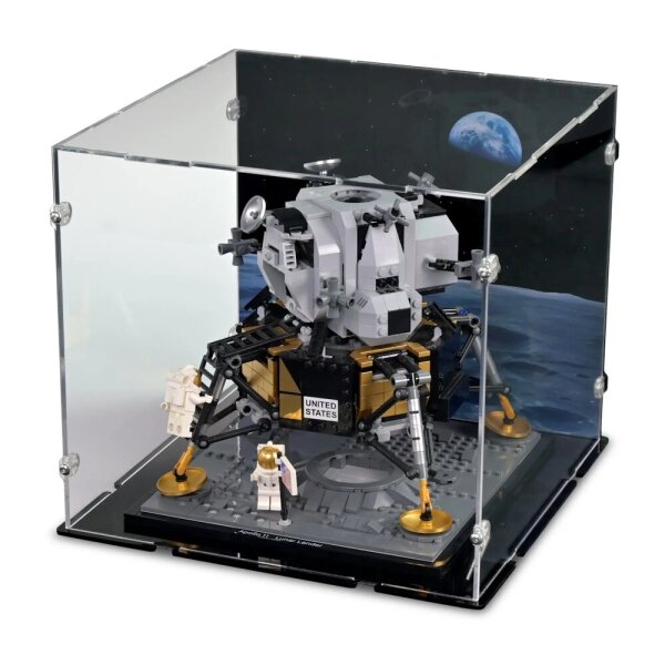 Display acrilico per LEGO&reg; 10266 NASA Apollo 11 Lunar Module (con immagine di sfondo)