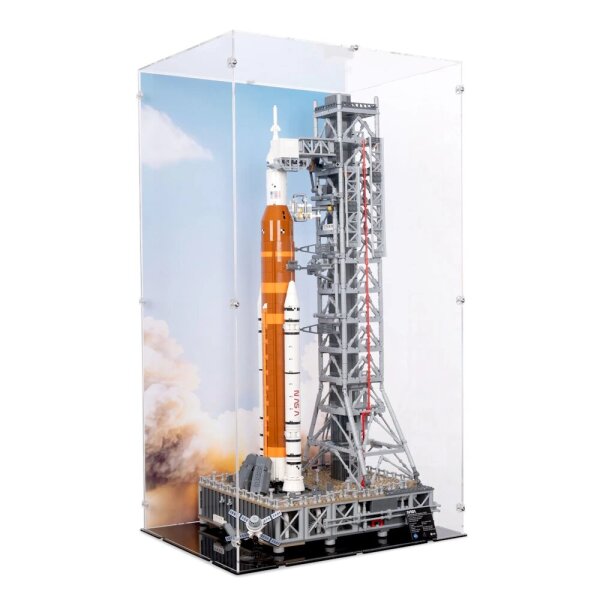 Acrylic display for LEGO&reg; 10341 NASA Artemis Launch Pad (With background image)
