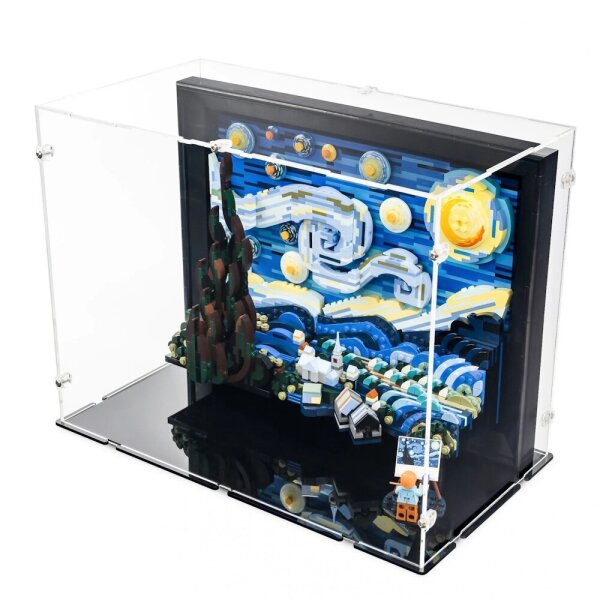 Acryl-Display f&uuml;r LEGO&reg; 21333 Vincent van Gogh &ndash; Sternennacht (Mit schwarzem Boden)