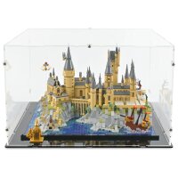 Acryl-Display f&uuml;r LEGO&reg; 76419 Harry Potter - Schloss Hogwarts mit Schlossgel&auml;nde (Mit schwarzem Boden)