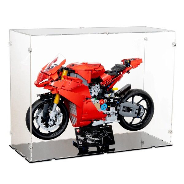 Pr&eacute;sentoir en acrylique pour LEGO&reg; 42202 Ducati Panigale V4 S (avec fond noir)