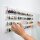 Pr&eacute;sentoir mural en acrylique pour 100 figurines LEGO&reg; (avec fond blanc)