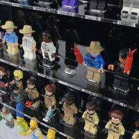 Acrylic wall display for 40 LEGO&reg; minifigures (with black background)
