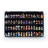 Acrylic wall display for 60 LEGO&reg; minifigures (with black background)