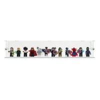 Pr&eacute;sentoir en acrylique pour 12 figurines LEGO&reg; (avec base blanche et tenons)