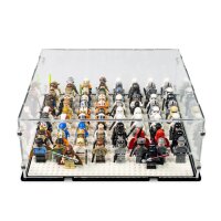 Pr&eacute;sentoir acrylique pour figurines LEGO&reg; pour plaque 32x32 (avec fond noir)