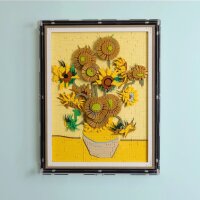Acrylic wall display for LEGO&reg; 21333 Vincent van Gogh &ndash; Sunflowers (with black background)