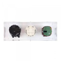 Acryl-Display f&uuml;r 3x LEGO&reg; Star Wars, Marvel oder DC Helme (Mit schwarzem Boden)