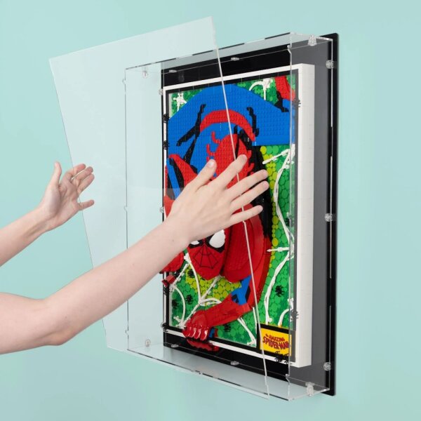 Acryl-Wand-Display f&uuml;r LEGO&reg; 31209 The Amazing Spider-Man (Mit schwarzem Hintergrund)