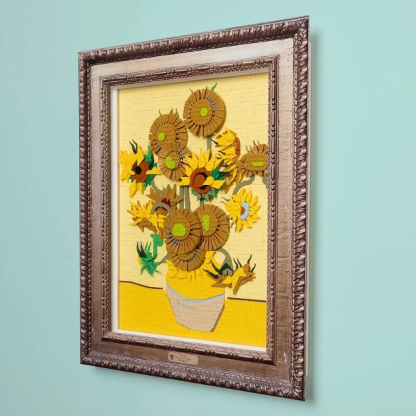 Acrylic Wall Display Special Edition for LEGO&reg; 21333 Vincent van Gogh &ndash; Sunflowers (With Printed Baroque-Style Frame)