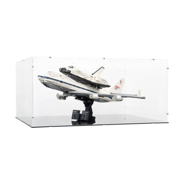Acryl-Display f&uuml;r LEGO&reg; 10360 Spaceshuttle-Transport-Jumbo (Mit schwarzem Boden)