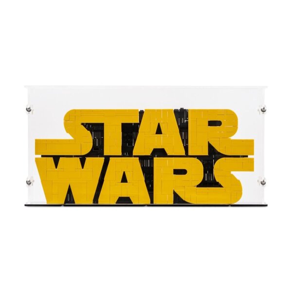 Acryl-Display f&uuml;r LEGO&reg; 75407 Star Wars Logo aus LEGO Steinen  (Mit schwarzem Boden)