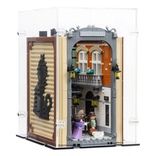 Acryl-Display f&uuml;r die geschlossene LEGO&reg; 10351 Sherlock Holmes: B&uuml;cherst&uuml;tze (Mit schwarzem Boden)