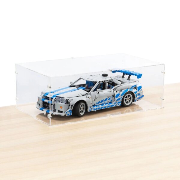 Pr&eacute;sentoir en acrylique pour LEGO&reg; 42210 2 Voiture Nissan Skyline GT-R R34 2 Fast 2 Furious (avec fond transparent, empilable)