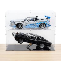 Pr&eacute;sentoir en acrylique pour LEGO&reg; 42210 2 Voiture Nissan Skyline GT-R R34 2 Fast 2 Furious (avec fond transparent, empilable)