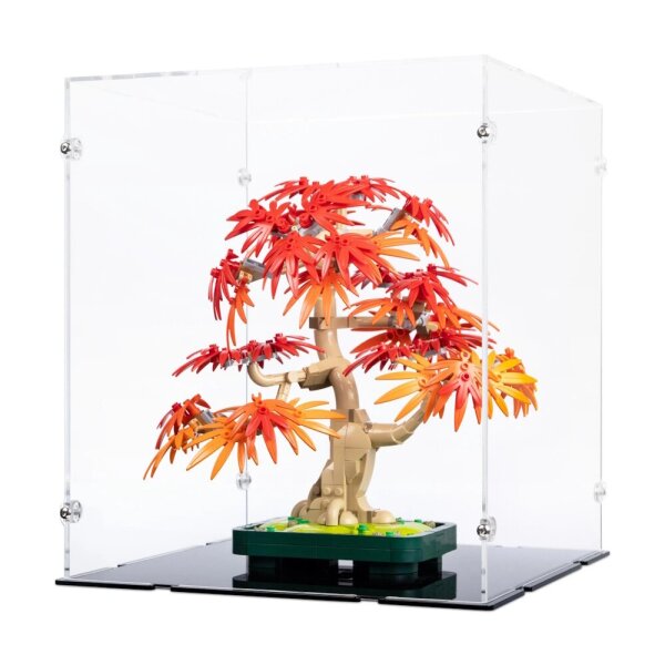 Display in acrilico per LEGO&reg; 10348 Bonsai di acero rosso giapponese (con fondo nero)