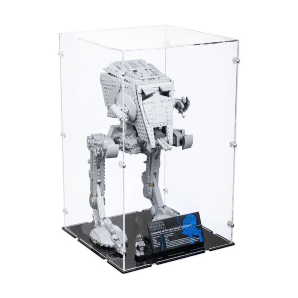 Acryl-Display f&uuml;r LEGO&reg; 75417 Star Wars - AT-ST Kampfl&auml;ufer (Mit schwarzem Boden)