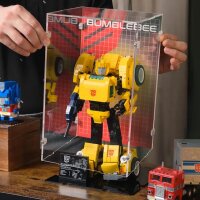 Display acrilico per LEGO&reg; 10338 Transformers: Bumblebee  (con immagine di sfondo e base nera)