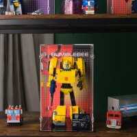 Display acrilico per LEGO&reg; 10338 Transformers: Bumblebee  (con immagine di sfondo e base nera)