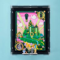 Pr&eacute;sentoir mural en acrylique pour LEGO&reg; 75685 Tableau d&rsquo;Emerald City (avec fond noir)