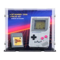 Acrylic display for LEGO&reg; 72046 Nintendo Game Boy  (With background image & black base)