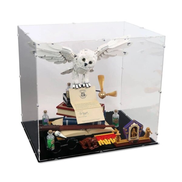 Acrylic display for LEGO&reg; 76391 Harry Potter - Hogwarts Icons - Collectors Edition (With black floor)