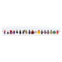 Pr&eacute;sentoir en acrylique pour 18 figurines LEGO&reg; (avec base blanche et tenons)