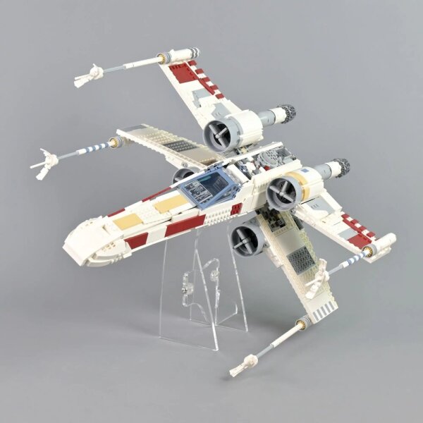 Acrylic stand for LEGO&reg; 75355 Star WarsUCS X-Wing Starfighter (angled, 4 cm high)