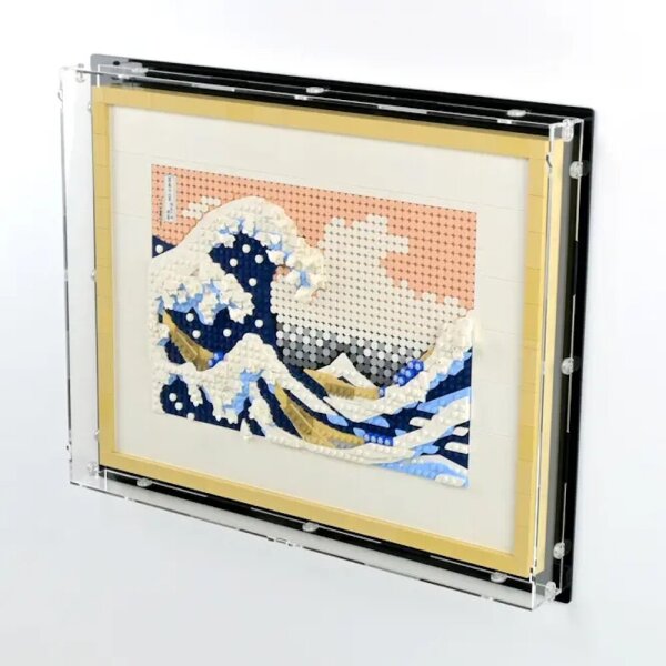 Display in acrilico perLEGO&reg; 31208 Hokusai - La Grande Onda (con sfondo nero)