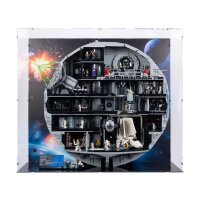 Acryl-Display f&uuml;r LEGO&reg; 75419 Star Wars - Todesstern (Mit Hintergrundbild & schwarzem Boden)