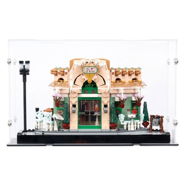 Pr&eacute;sentoir en acrylique pour LEGO&reg; 10362 Caf&eacute; fran&ccedil;ais (avec base noire)