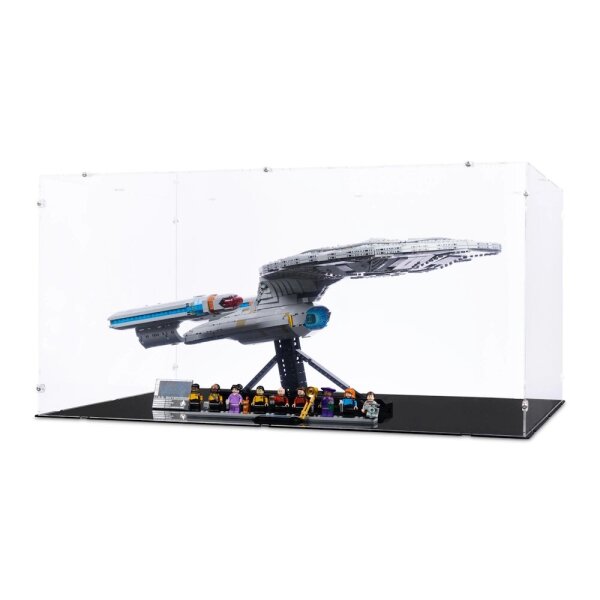 Display in acrilico per LEGO&reg; 10356 Star Trek: U.S.S. Enterprise NCC-1701-D (con fondo nero)