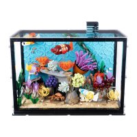 Acrylic Display Case for LEGO&reg; 10366 Tropical Aquarium with Cut-Out for Fish Tank Filter