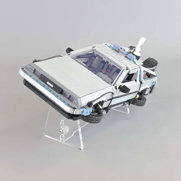 Acrylic stand for LEGO&reg; 10300 Back to the Future Time Machine MK2 (Angled)