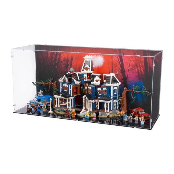 Acrylic displaySpecial Version for LEGO&reg; 11370 Stranger Things Creel House (With background image & black base)