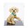 Pr&eacute;sentoir en acrylique pour LEGO&reg; 11384 Le chiot Golden Retriever (avec fond noir)