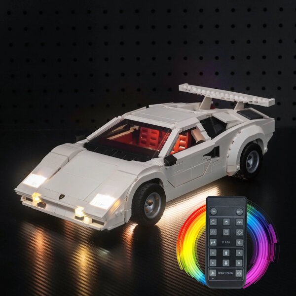 BB LED Lighting Set for LEGO&reg; 10337 Lamborghini Countach incl. remote control