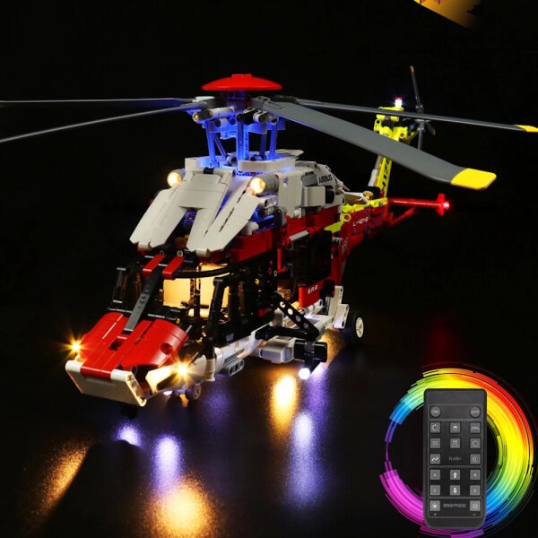 BB LED Lighting Set for LEGO&reg; 42145 Airbus H175 Rescue Helicopter including remote control