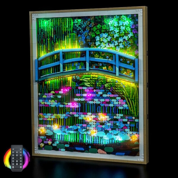 BB Kit d&eacute;clairage LED pour LEGO&reg; 31220 Claude Monet -  le bassin aux nymph&eacute;as, harmonie verte avec t&eacute;l&eacute;commande