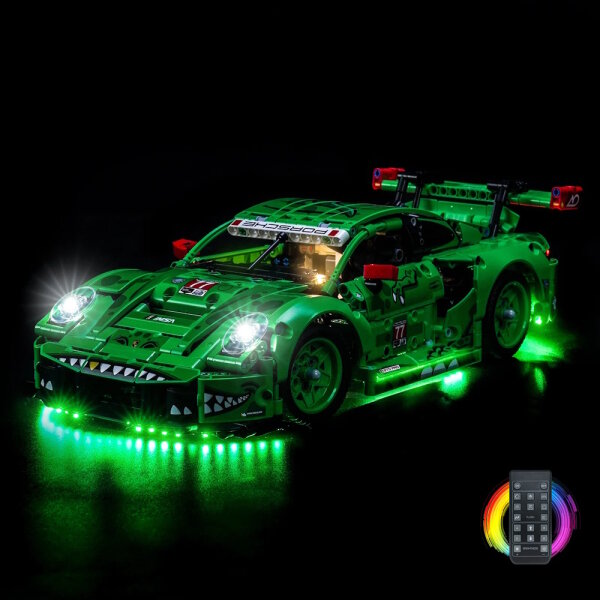 BB Kit d&eacute;clairage LED pour LEGO&reg; 42224 Porsche 911 GT3 R REXY AO Racing avec t&eacute;l&eacute;commande